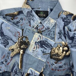 RedHead Mens L Short-sleeve Button Down Shirt Baseball Sports 100% Cotton VTG